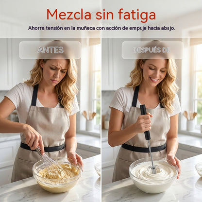 🔥【Juego de 3 piezas】Solo 26 euros 💖 Batidor de huevos semiautomático de acero inoxidable
