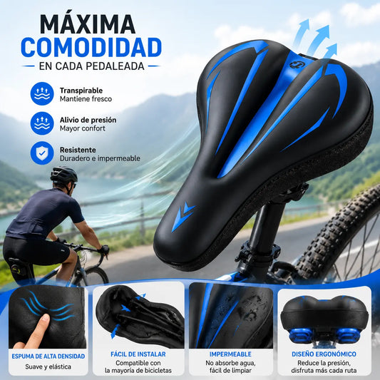 🚲Funda para sillín de bicicleta de montaña, fabricada en cuero de silicona grueso e impermeable, ultrasuave.