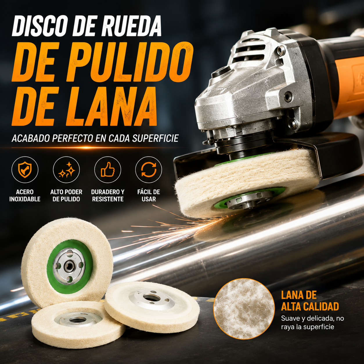 🔥【Oferta por tiempo limitado】🔥【5 piezas】 hoja de pulido de espejo de rueda de pulido de lana