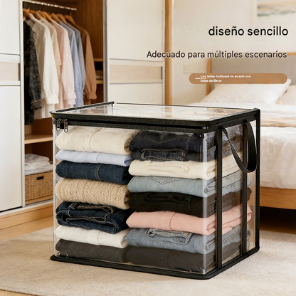 🔥Oferta por tiempo limitado: 49% de descuento （3 piezas）📦Bolsa de almacenamiento de plástico transparente, grande, resistente y gruesa para ropa, mudanzas y almacenamiento