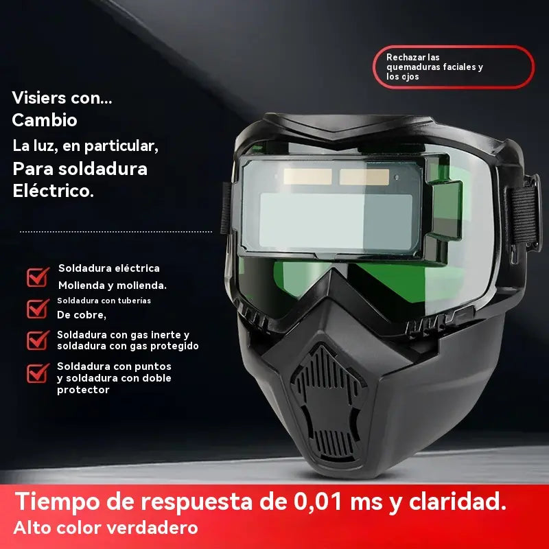 Casco de soldadura totalmente automático con cambio de luz y máscara protectora montada en la cabeza para soldadores