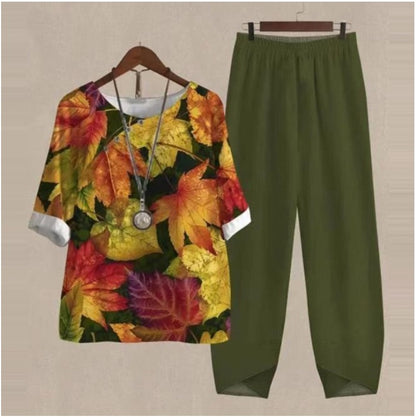 50%OFF🔥Traje de dos piezas 2026 con nuevos tops y pantalones estampados