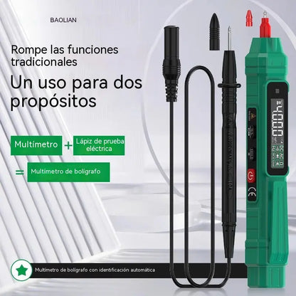 Multímetro digital inteligente multifuncional de alta precisión y lápiz de prueba (2 en 1)