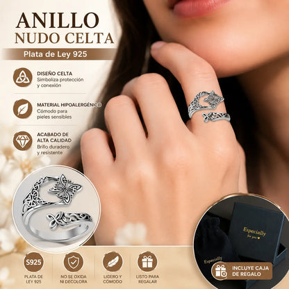 Anillo de nudo celta de plata S925 con compra 1 y llévate 1 gratis