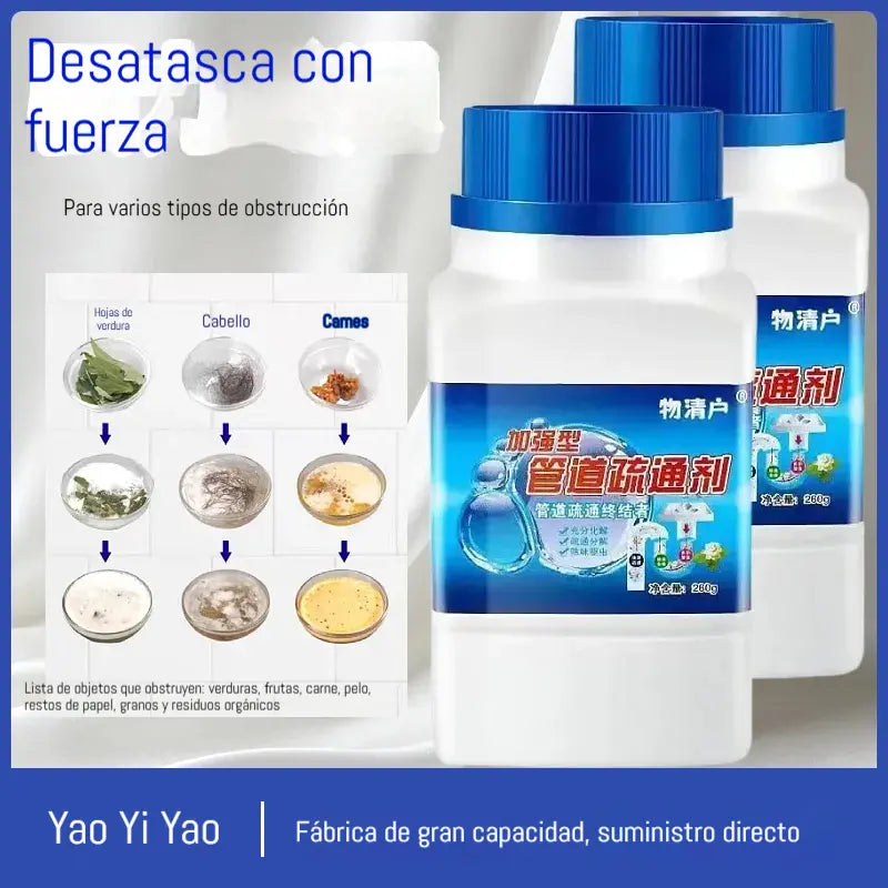 💪🚰✨Limpiador de desagües doméstico, potente disolución, actúa al instante.