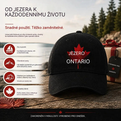 ✨2 kus 23 eur🧢🍁Nastavitelná retro kšiltovka s výšivkou javorového listu u jezera