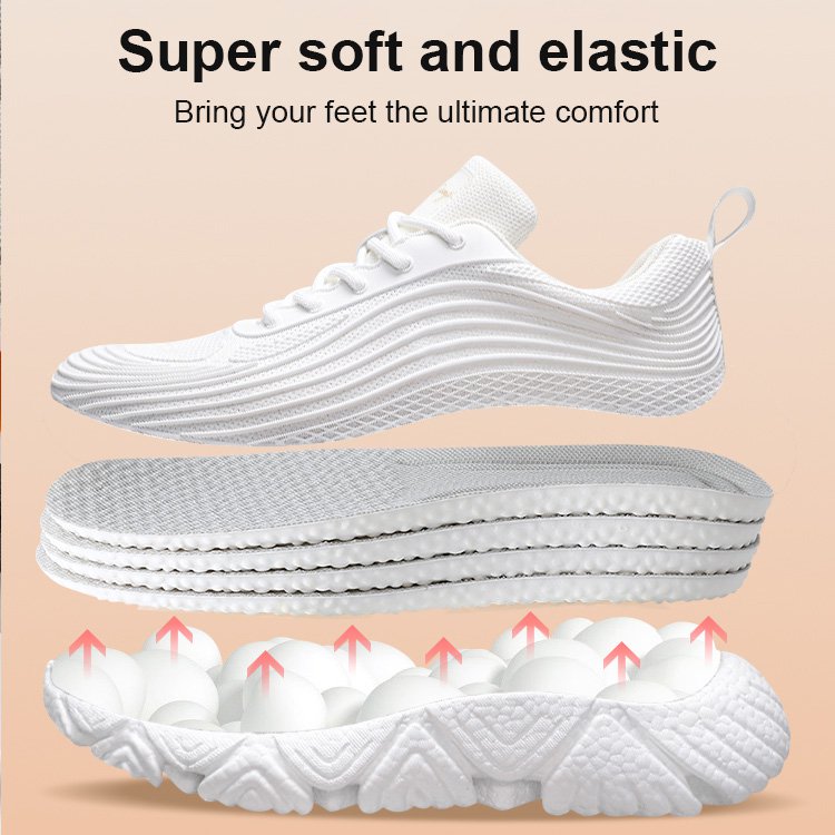 💕【4 Pares】 Plantillas deportivas de látex súper suaves, que absorben el sudor y los golpes.