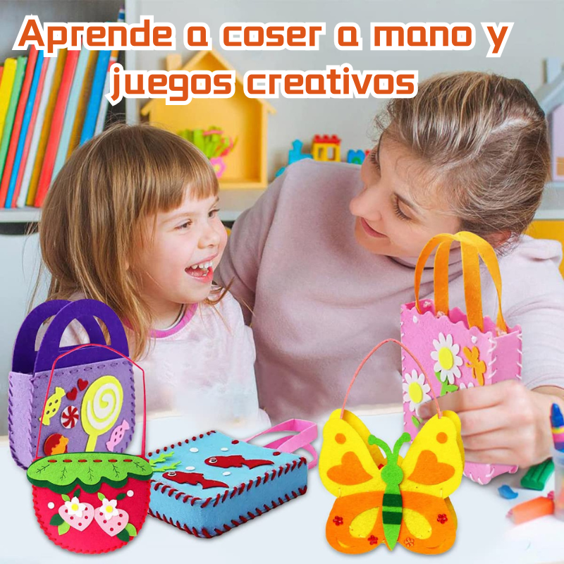 【8 piezas】Bolsos infantiles hechos a mano no tejidos DIY, el mejor regalo para los niños