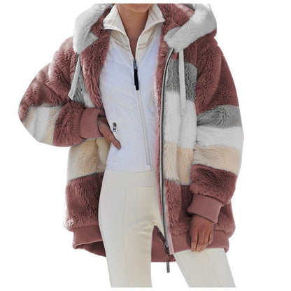 ☃️Oferta limitada, 35% de descuento❄️【S-5XL】Nueva chaqueta de invierno para mujer 2025, gruesa con franjas de felpa