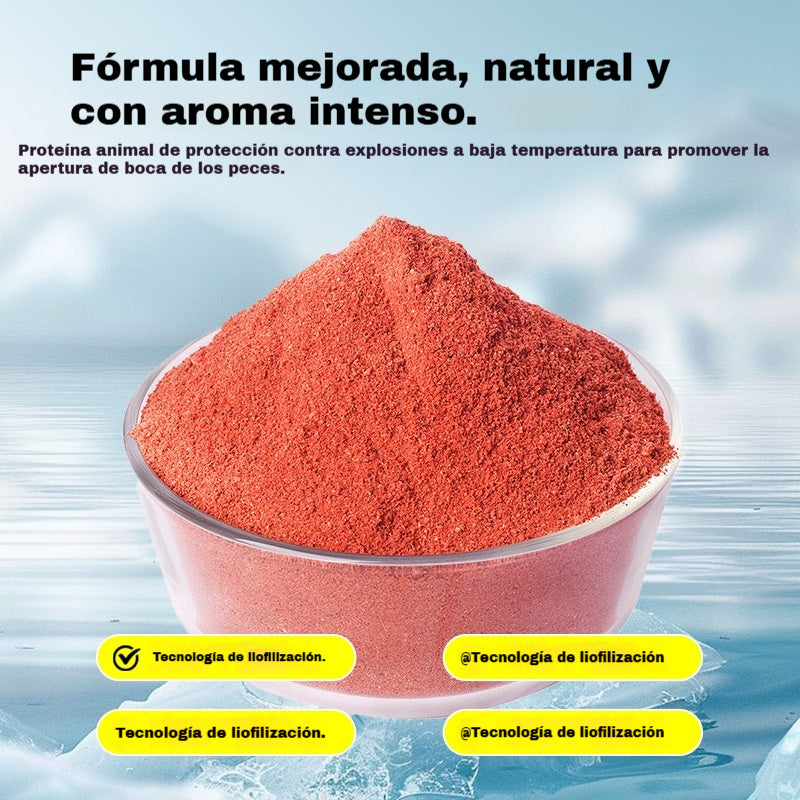 🎣🐟Polvo de larvas de mosquito altamente concentrado✅Su potente poder de penetración estimula los nervios de la mordida de los peces, lo que conduce a una mayor actividad de alimentación.