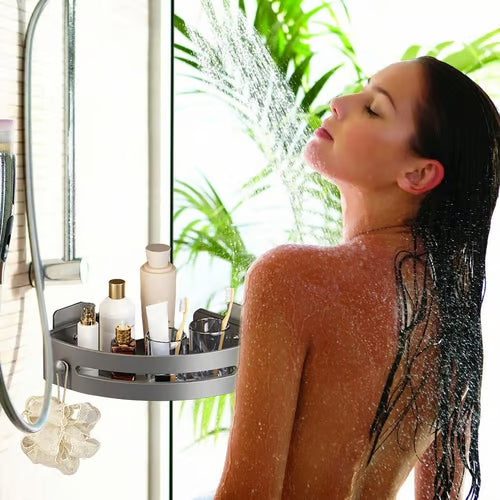 🔥🚿Estante de almacenamiento triangular con ventosa y sin taladro para baño