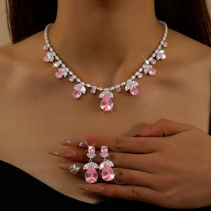 🌷👑Elegante conjunto de collar y pendientes de tulipán