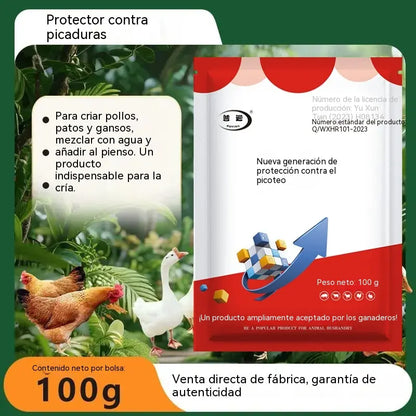 🐔¡Compra 2 y llévate 2 gratis! 4 paquetes (100 g cada uno) por solo 28 €.🐓Suplemento veterinario de oligoelementos contra el picoteo, adecuado para pollos, patos, gansos y aquellos 🐣 que picotean el respiradero, las plumas o los huevos.