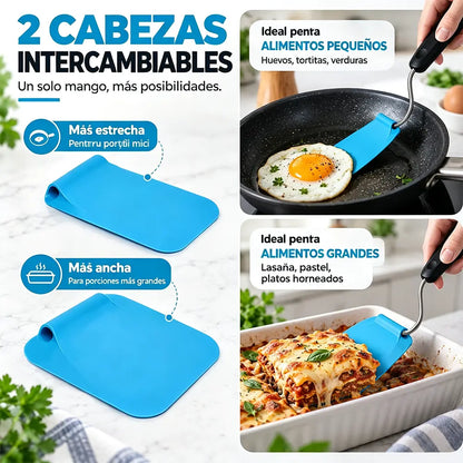 7️⃣ Favorito de la cocina | Espátula ajustable de 7 posiciones: volteador multiángulo para sartenes, planchas y freidoras de aire.