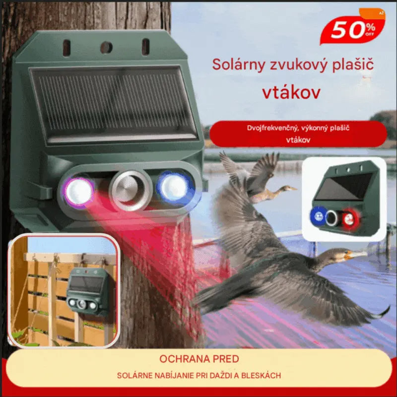 🔥Repelente solar ultrasónico para animales para exteriores: puede ahuyentar pájaros y animales.