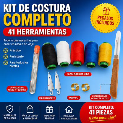 【Compra 1 y recibe 1 gratis】🧵🧰 Kit completo de costura 41 en 1 – práctico, resistente y fácil de usar en casa ✂️