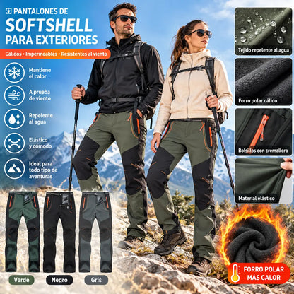 【S-5XL】Pantalones de senderismo para hombre, suaves, impermeables, a prueba de viento, transpirables, cálidos y gruesos, de polar para deportes al aire libre.