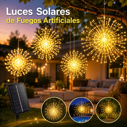 【Último día: ¡50% de descuento!】Luces solares de cadena con forma de fuegos artificiales, perfectas para jardines y fiestas.