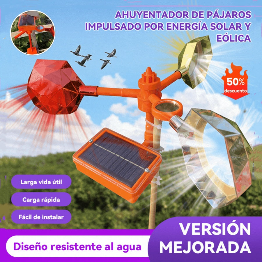🔥Repelente de pájaros por voz impulsado por viento solar, imprescindible para granjas o huertos