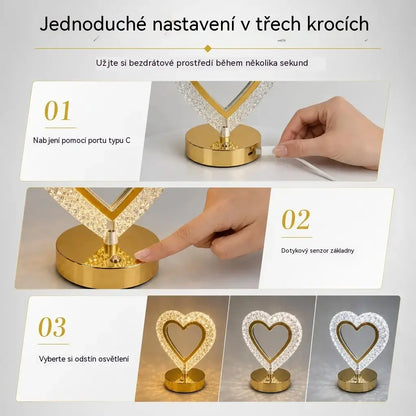 📢📢 Sleva 50 %! ✨ Skleněné noční světlo s geometrickým designem: dotykové ovládání, 3 barvy, nabíjení přes USB, 🏠 útulné osvětlení do ložnice.