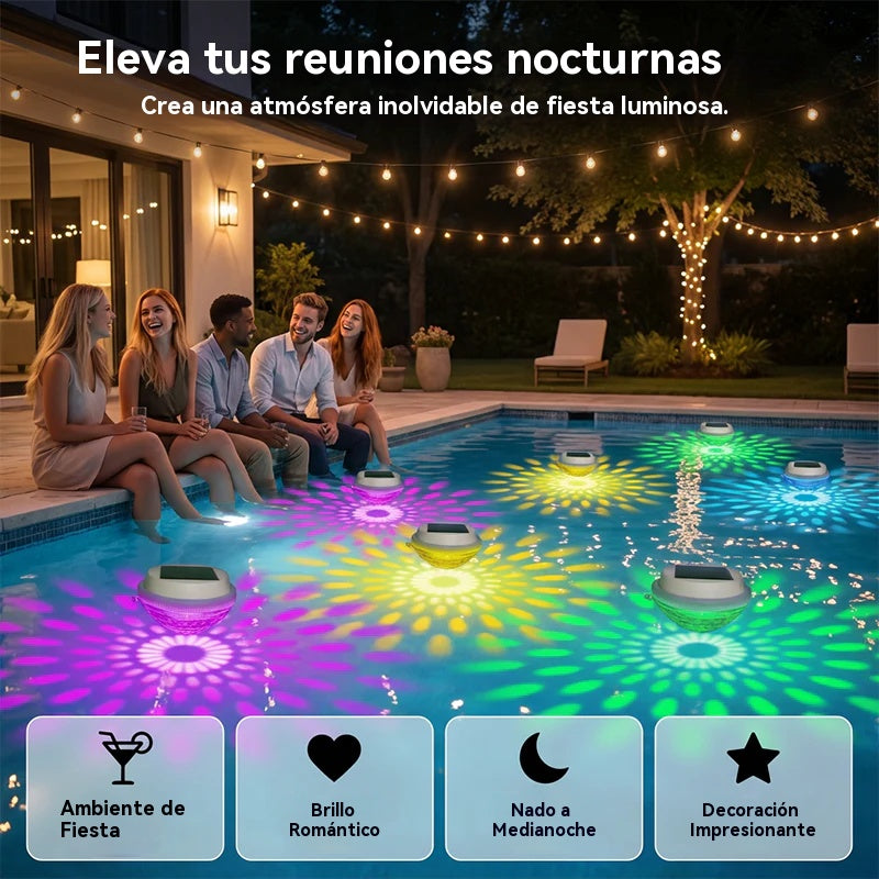 Luz flotante LED solar para piscinas