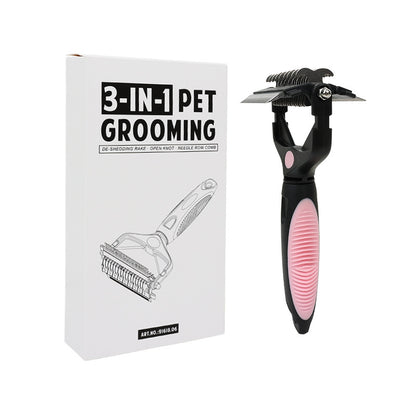 🐕🐈 Peine multifuncional 3 en 1 para desenredar el pelo de mascotas, peine para eliminar el pelo de perros y gatos.