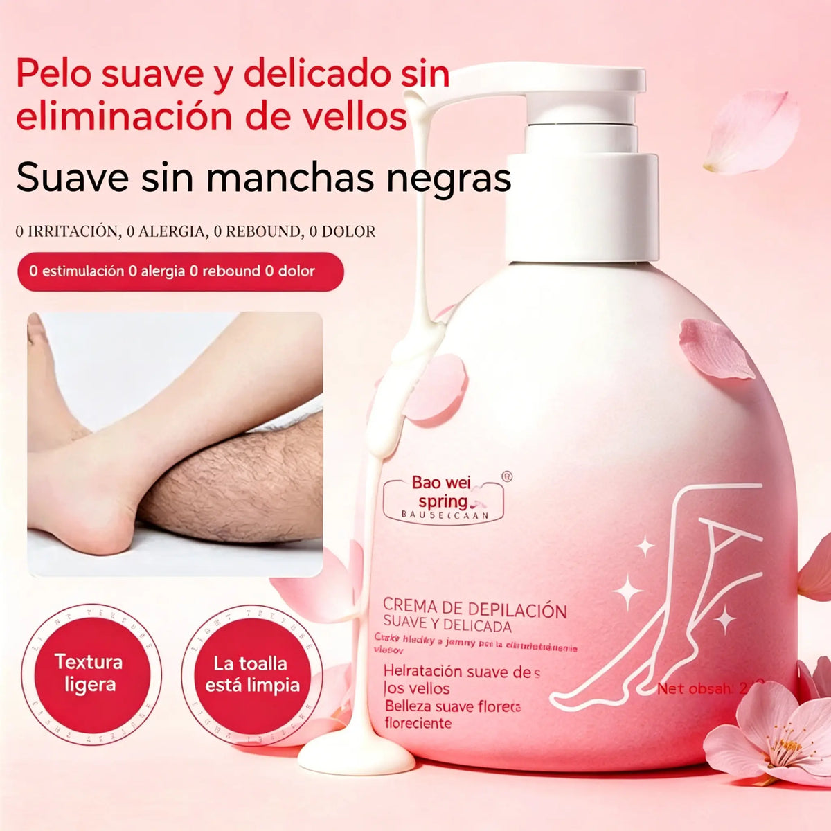 🔥【Compra 1, llévate 1 gratis】2 botellas por 26 euros✨Kit de depilación suave y respetuoso con la piel | Oferta por tiempo limitado🎁