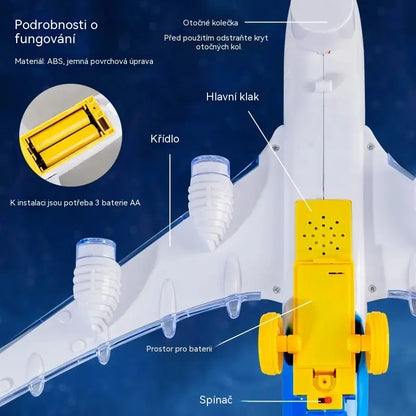 🥳🔥 Nabídka za poloviční cenu! 📣✈️ Model elektrického letadla s realistickými zvuky motoru a blikajícími LED světly.