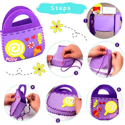 【8 piezas】Bolsos infantiles hechos a mano no tejidos DIY, el mejor regalo para los niños
