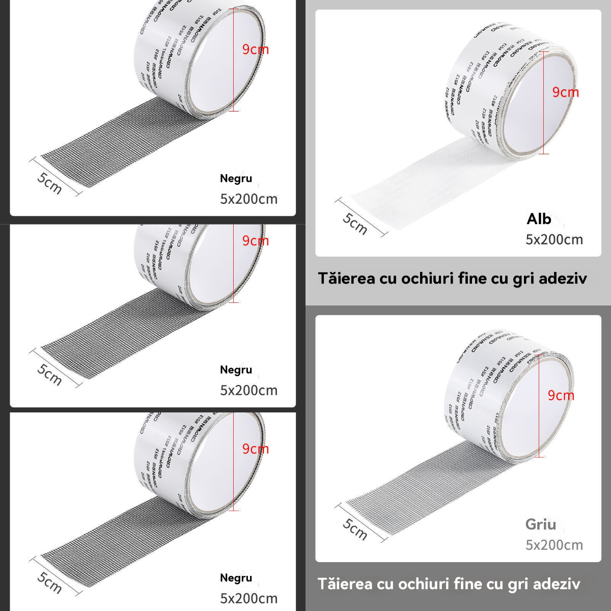 （0.5*2m）🛠️【5 piezas】✨ Cinta Reparadora para Mosquitera Invisible y Resistente al Agua