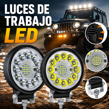 Faros LED redondos de 99 W para coches modificados, faros auxiliares para vehículos todoterreno