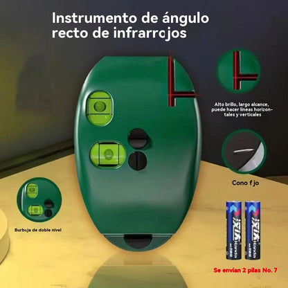 🔴 Nivel Láser de Ángulo Recto 2 en 1 – Precisión rápida sin tiralíneas