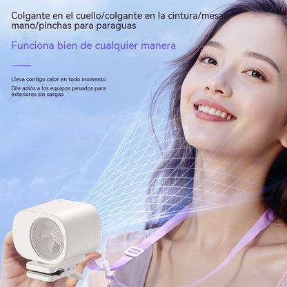 🌀 Ventilador manos libres con pantalla LED, clip integrado y 199 niveles de ajuste