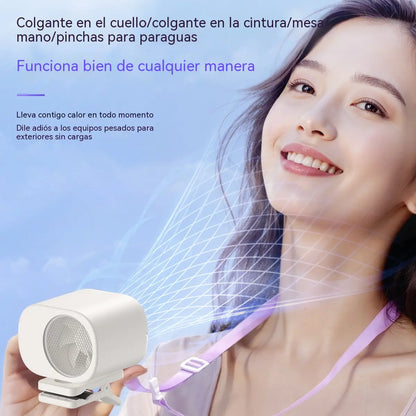 🌀 Ventilador manos libres con pantalla LED, clip integrado y 199 niveles de ajuste