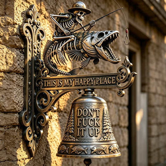 Timbre colgante de hierro fundido estilo gótico con sirena vintage - decoración de pared de hierro fundido para interiores y exteriores