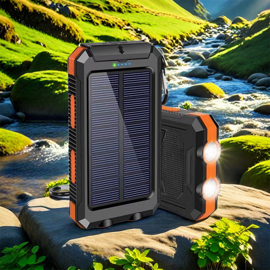 ☀️Batería externa solar de 10000 mAh, cargador solar con doble lámpara LED, ideal para viajes y acampadas #SELECCIONESPRECIOSAS