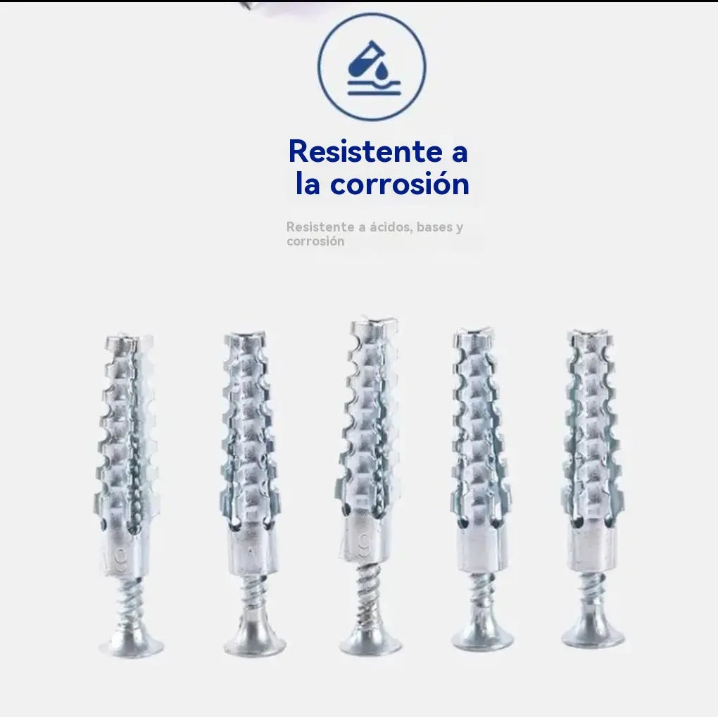 【100/200/300 juegos】🔩 Anclaje metálico dentado súper resistente para fijaciones firmes en cualquier pared