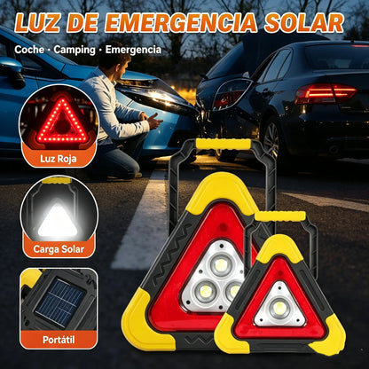 Luz de advertencia triangular solar de emergencia tres en uno