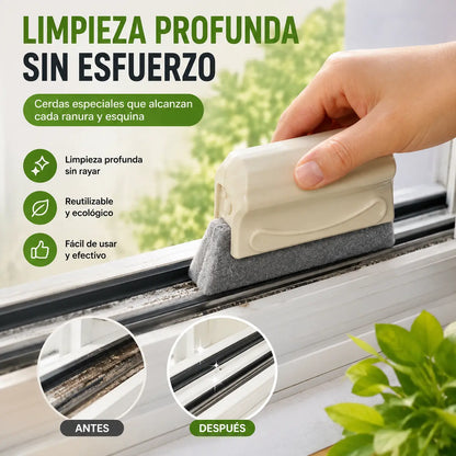 【6 piezas】🧽 Cepillo limpiador de ranuras para ventanas, práctico, eficaz y reutilizable