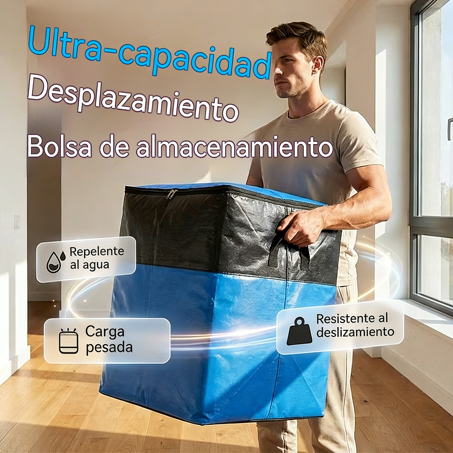 📦 ¡Compra 1 y llévate 1 gratis! 🧳 Bolsa de mudanza plegable: asas resistentes y duraderas y cierre de cremallera.