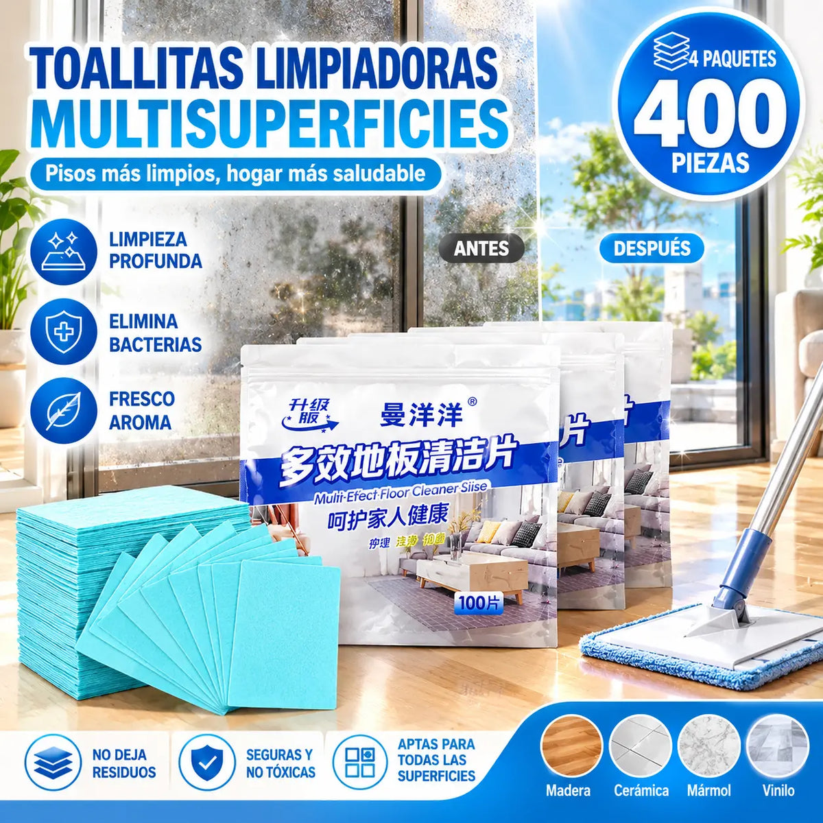 🔥【400 piezas】💦Papel de limpieza, potentes pastillas de limpieza para descontaminación, limpieza de suelos, lavandería doméstica, limpieza profunda y cuidado blanqueador.