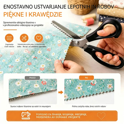 2 kosa za 23 €！Kupite enega, enega dobite brezplačno！ Profesionalne cikcak škarje - Škarje za blago z ostrimi nazobčanimi rezili
