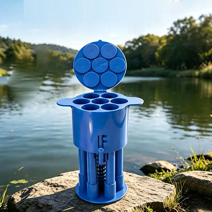 🎣 Dispensador de cebo para pesca. El cebo se dosifica con precisión en cantidades medidas y se comprime hasta obtener una forma uniforme y compacta.