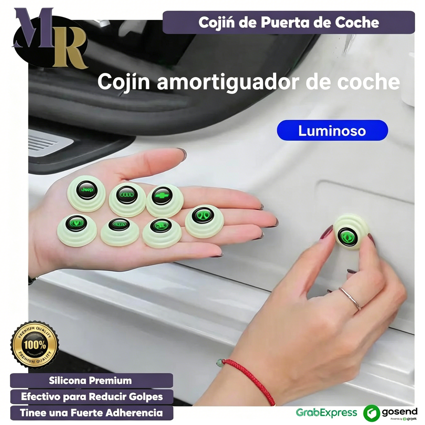 🔥🔥【20 pieza】Almohadillas universales amortiguadoras para puertas de coche, almohadillas elásticas de silicona anticolisión.