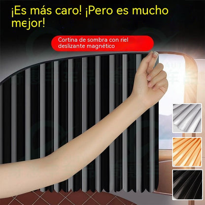 🔥【Juego de 4 piezas】 Cortina parasol con riel deslizante para ventana de coche y aislamiento térmico