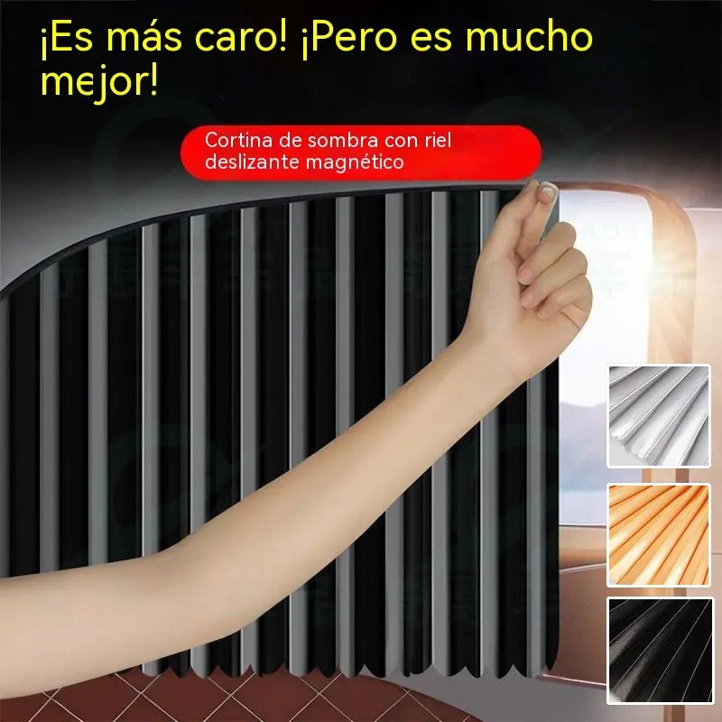 🔥【Juego de 4 piezas】 Cortina parasol con riel deslizante para ventana de coche y aislamiento térmico