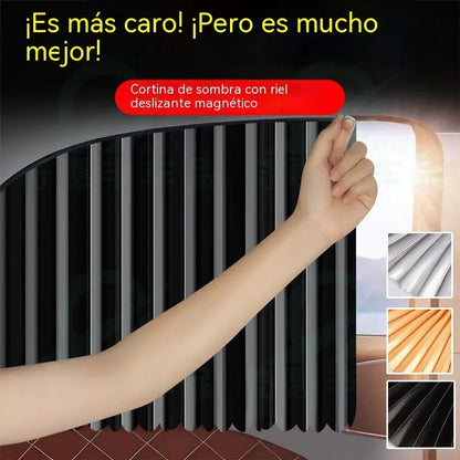 🔥【Juego de 4 piezas】 Cortina parasol con riel deslizante para ventana de coche y aislamiento térmico