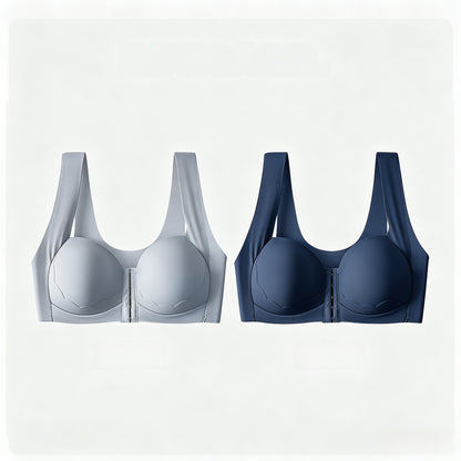 【Juego de 2 piezas】[S-2XL】Sujetador de tallas grandes para mujer, con efecto *push-up* y reductor, que ofrece una gran sujeción y copas moldeadas sin costuras【40-90kg】