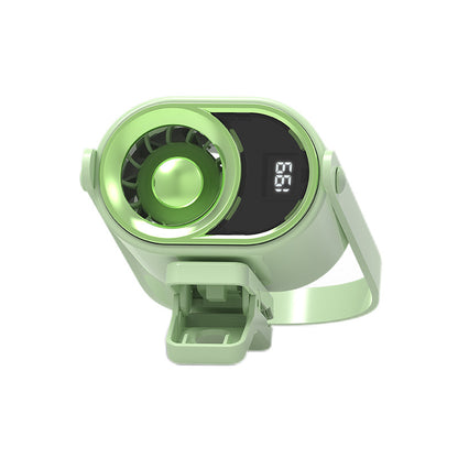 🌀 Ventilador manos libres con pantalla LED, clip integrado y 199 niveles de ajuste