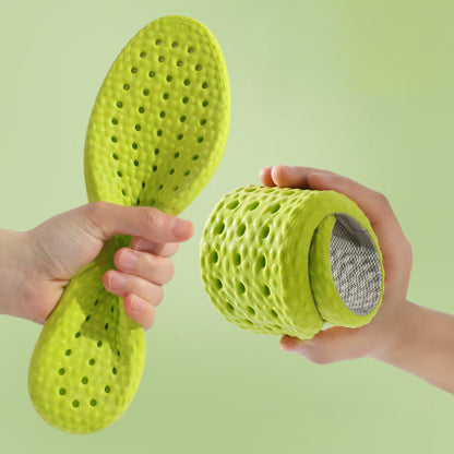 💕【4 Pares】 Plantillas deportivas de látex súper suaves, que absorben el sudor y los golpes.